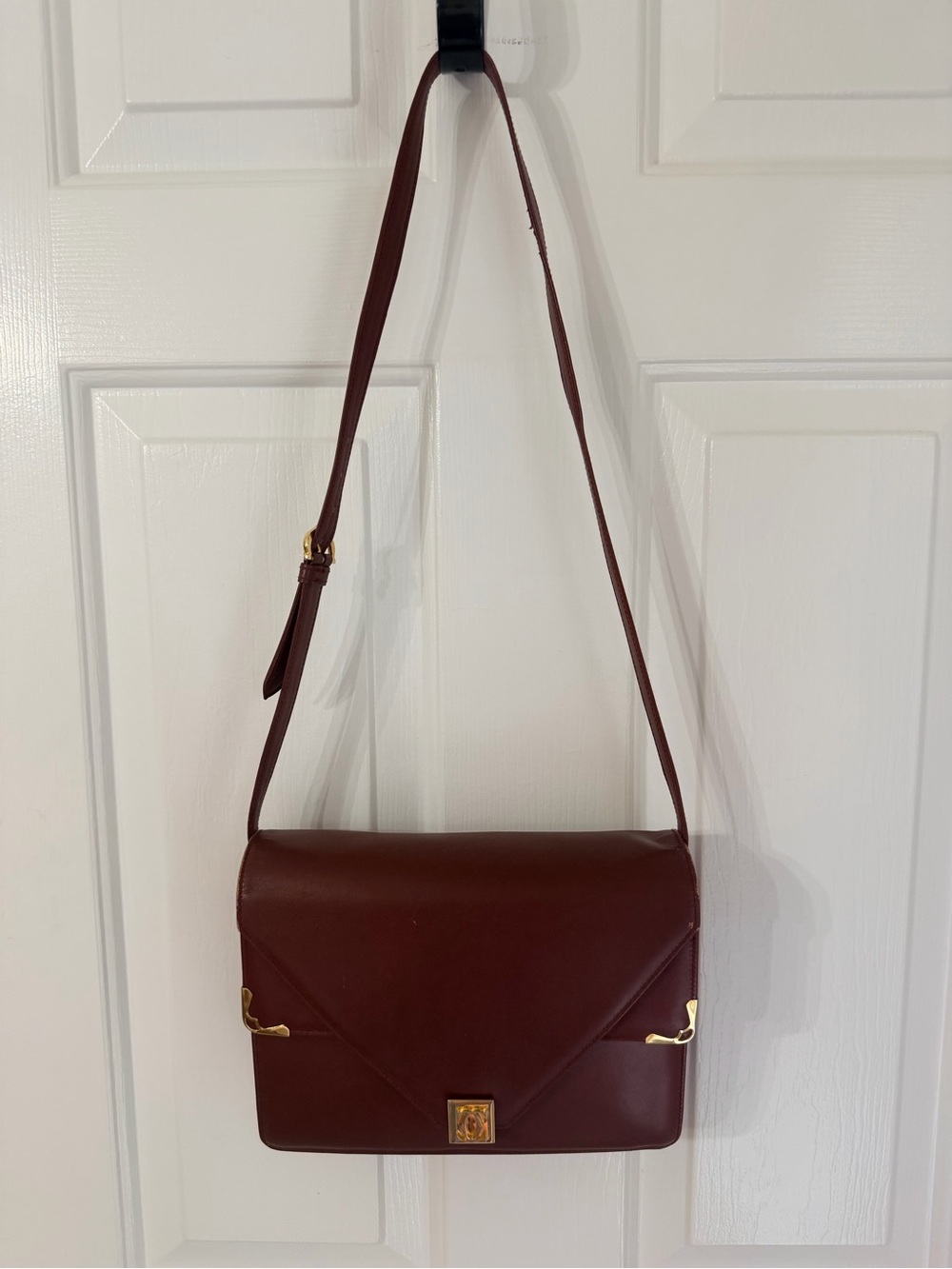 Cartier classic Leather Crossbody Bag in Deep Burgundy